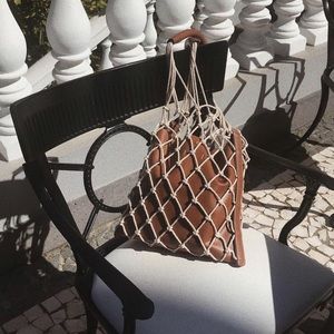 Mango brown net leather bag. Worn twice.